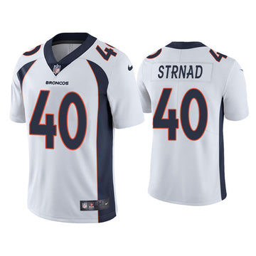 Justin Strnad Denver Broncos white jersey