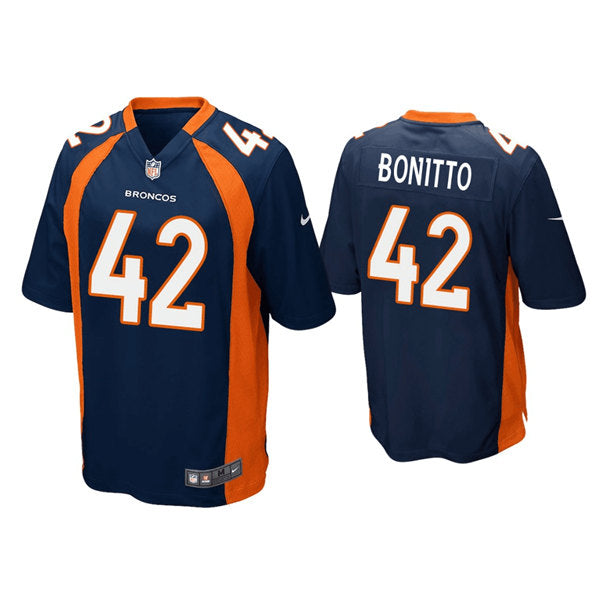 Nik Bonitto Denver Broncos navy Game jersey