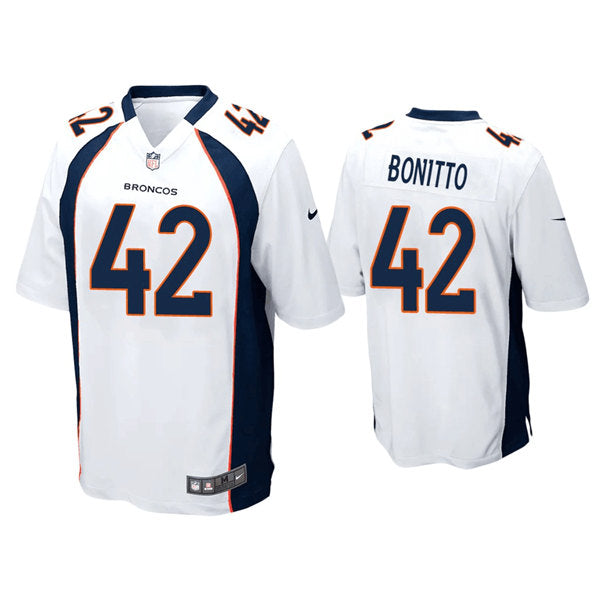 Nik Bonitto Denver Broncos white Game jersey