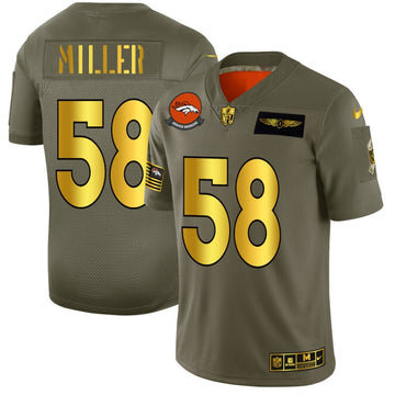 Von Miller Denver Broncos olive-gold Salute To Service jersey