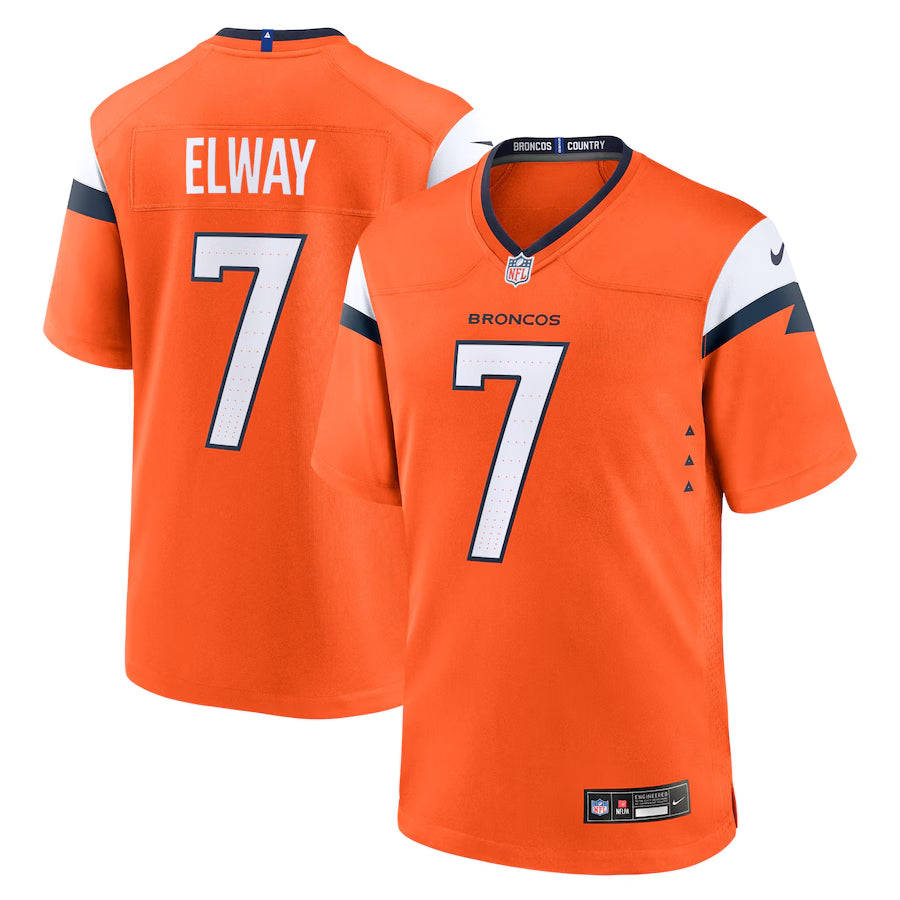 John Elway Denver Broncos orange Game jersey