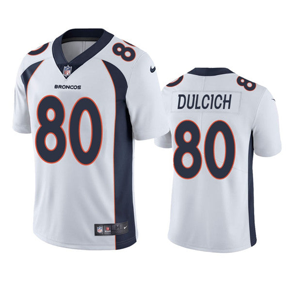 Greg Dulcich Denver Broncos white jersey