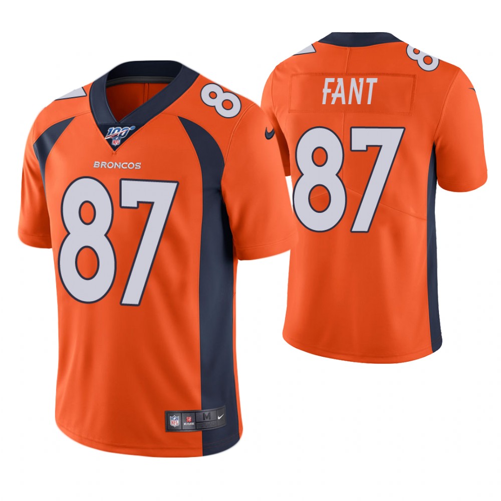 Noah Fant Denver Broncos orange jersey