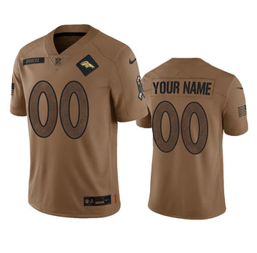 Custom Denver Broncos brown Salute To Service jersey