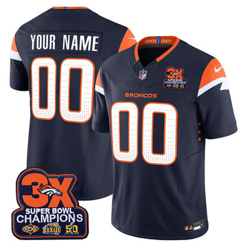 Custom Denver Broncos navy FUSE jersey