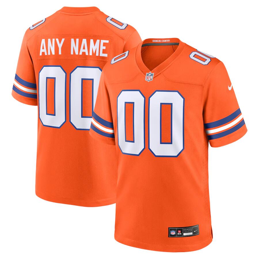 Denver Broncos Custom Orange Mile High Collection 1977 Throwback Jersey