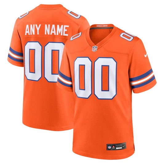 Denver Broncos Custom Orange Mile High Collection 1977 Throwback Jersey