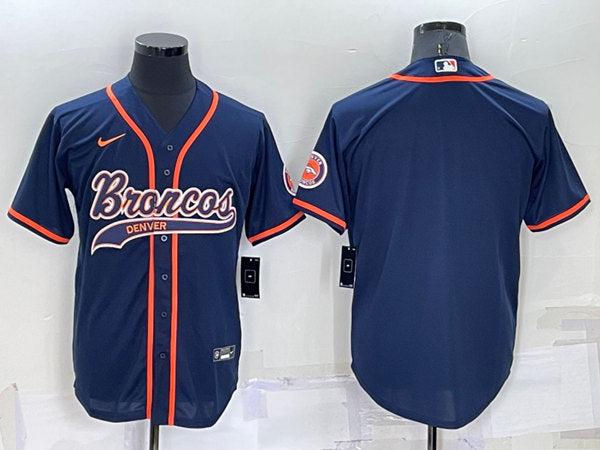 Custom Denver Broncos navy jersey