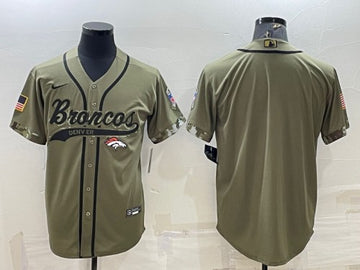 Custom Denver Broncos olive Salute To Service jersey