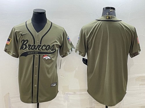 Custom Denver Broncos olive Salute To Service jersey