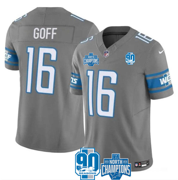 Jared Goff Detroit Lions gray jersey