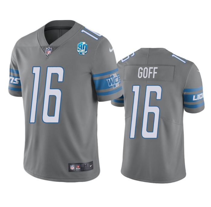 Jared Goff Detroit Lions gray jersey