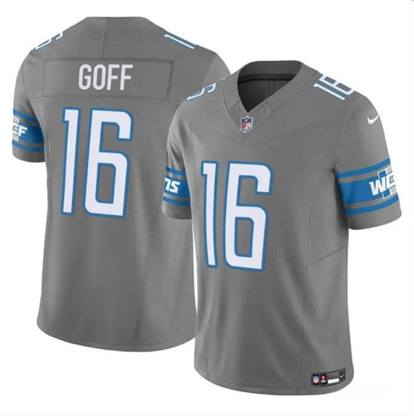 Jared Goff Detroit Lions gray FUSE jersey