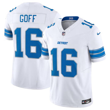 Jared Goff Detroit Lions white FUSE jersey