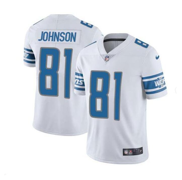 Calvin Johnson Detroit Lions white jersey