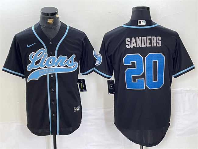 Barry Sanders Detroit Lions black jersey