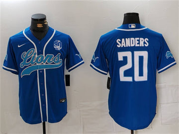 Barry Sanders Detroit Lions blue jersey