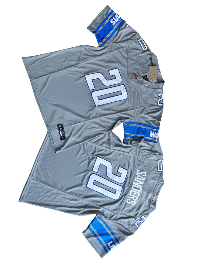 Barry Sanders Detroit Lions gray FUSE jersey
