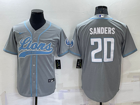 Barry Sanders Detroit Lions gray jersey
