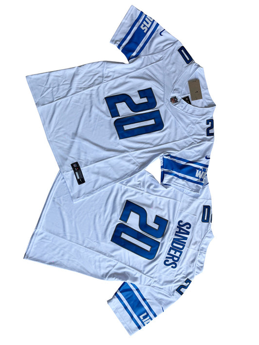 Detroit Lions #20 Barry Sanders White 2023 FUSE Jersey