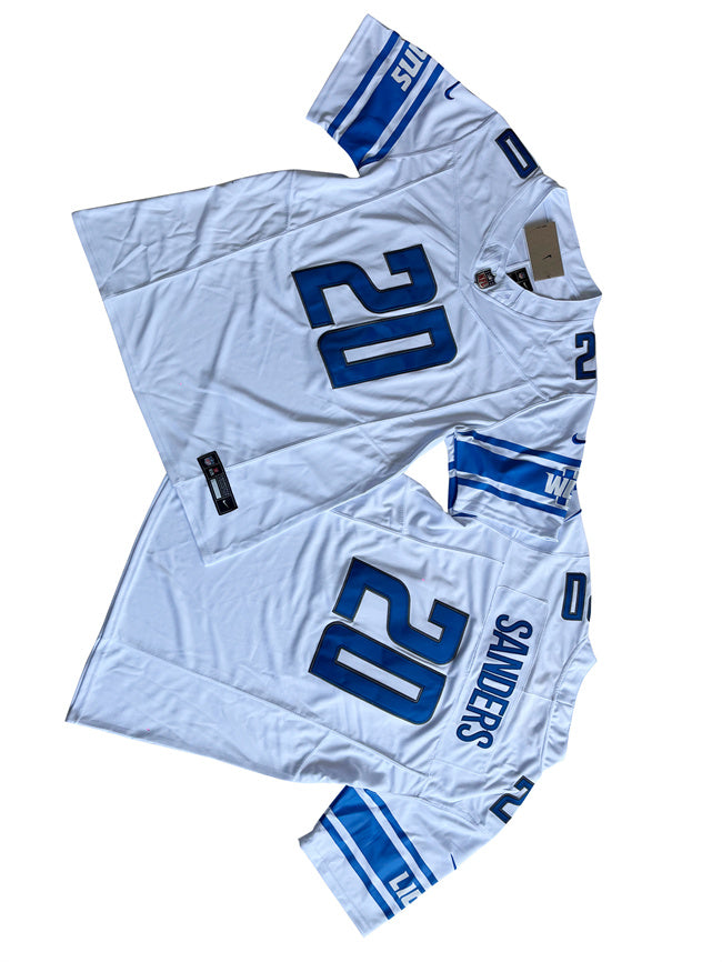 Barry Sanders Detroit Lions white FUSE jersey