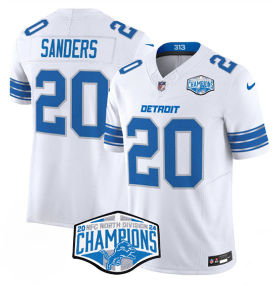 Barry Sanders Detroit Lions white FUSE jersey