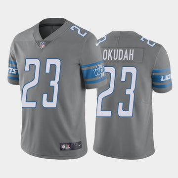 Jeff Okudah Detroit Lions grey jersey