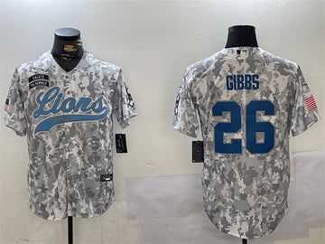 Jahmyr Gibbs Detroit Lions camo Salute To Service jersey
