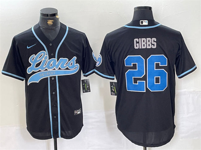 Jahmyr Gibbs Detroit Lions black jersey