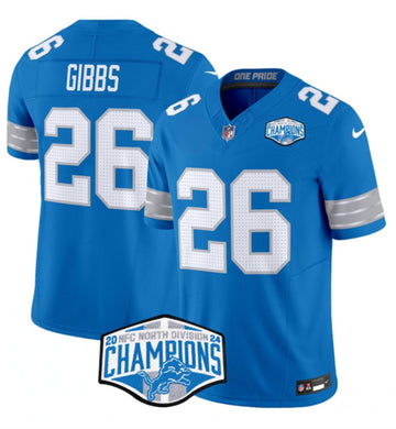 Jahmyr Gibbs Detroit Lions blue FUSE jersey
