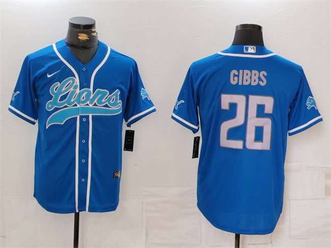 Jahmyr Gibbs Detroit Lions blue jersey