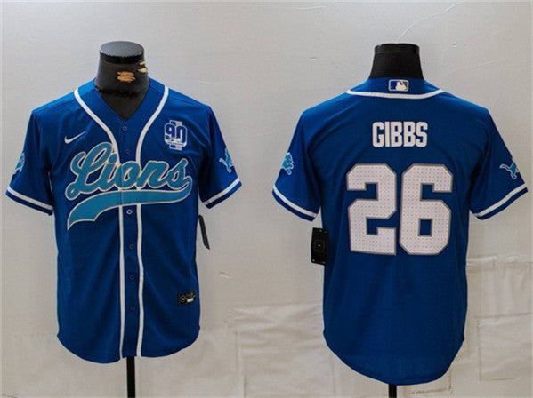 Jahmyr Gibbs Detroit Lions blue jersey