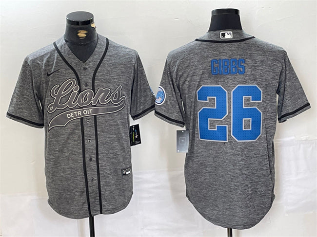 Jahmyr Gibbs Detroit Lions gray jersey