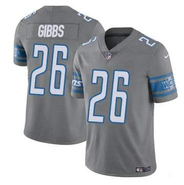 Jahmyr Gibbs Detroit Lions gray jersey
