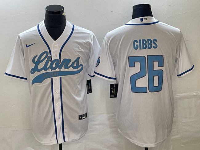 Jahmyr Gibbs Detroit Lions white jersey
