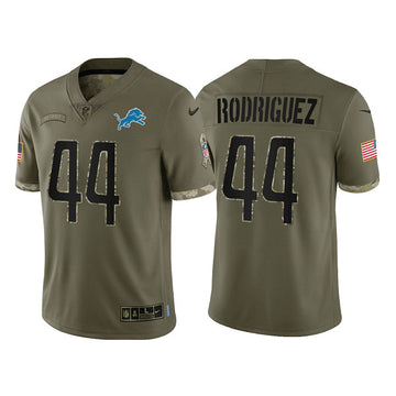 Malcolm Rodriguez Detroit Lions olive Salute To Service jersey