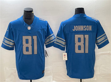 Calvin Johnson Detroit Lions blue FUSE jersey