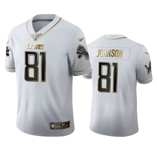 Calvin Johnson Detroit Lions white jersey