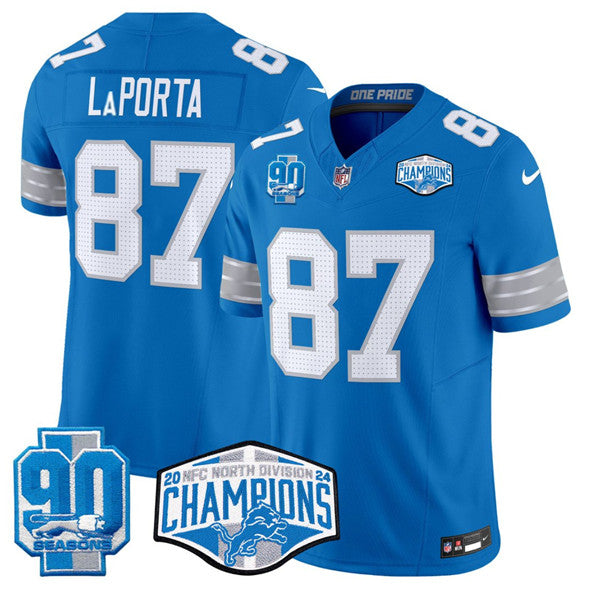 Sam LaPorta Detroit Lions blue FUSE jersey