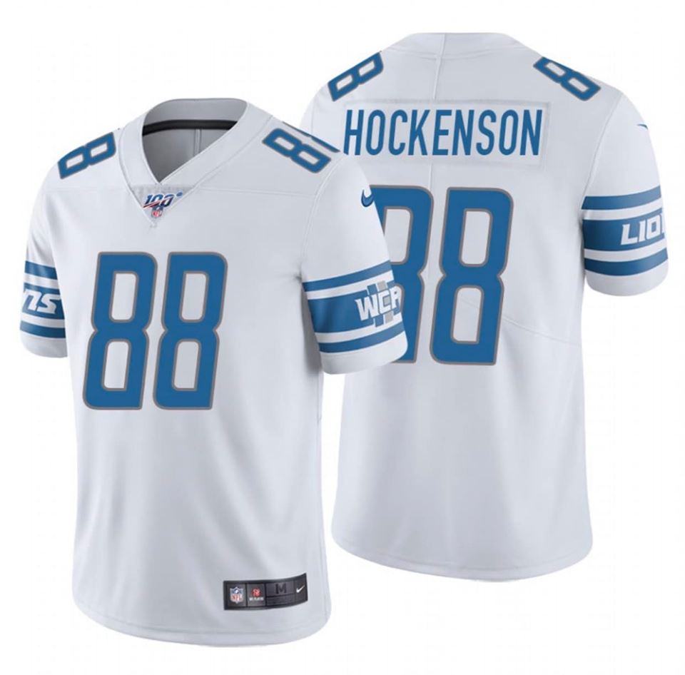 TJ Hockenson Detroit Lions white jersey