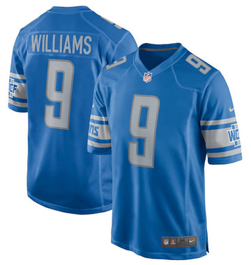 Jameson Williams Detroit Lions blue Game jersey