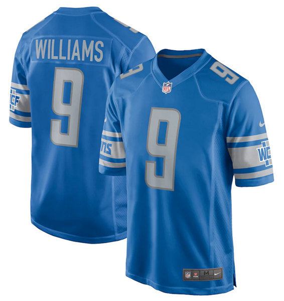 Jameson Williams Detroit Lions blue Game jersey
