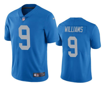 Jameson Williams Detroit Lions blue jersey