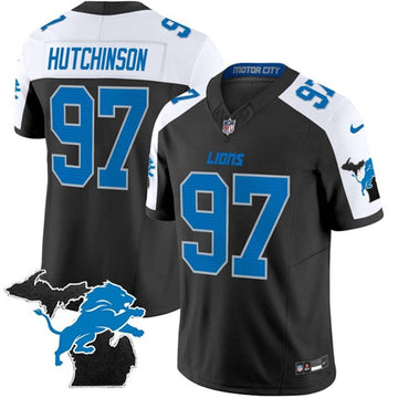Aidan Hutchinson Detroit Lions black-white FUSE jersey
