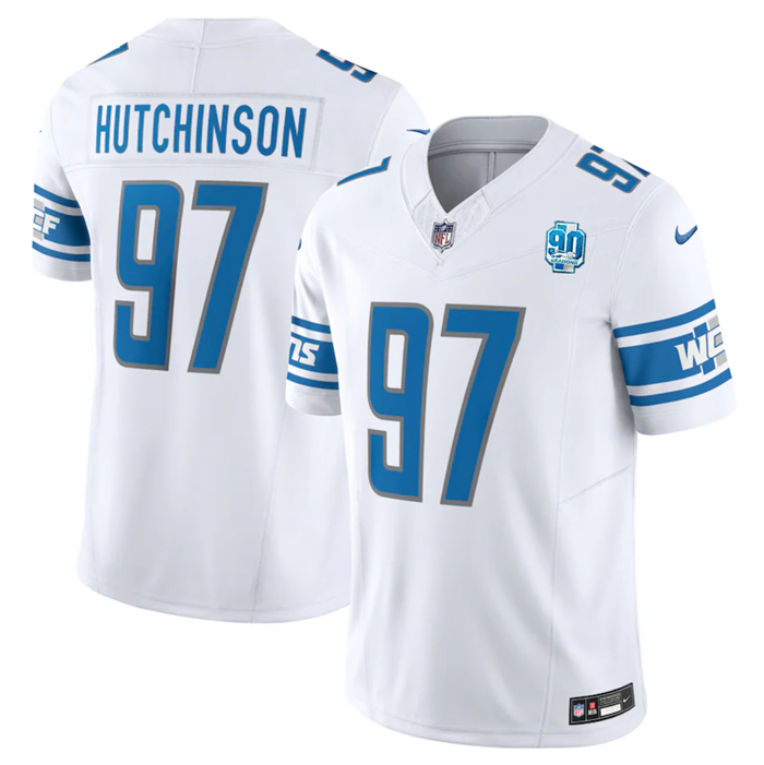 Aidan Hutchinson Detroit Lions white FUSE jersey