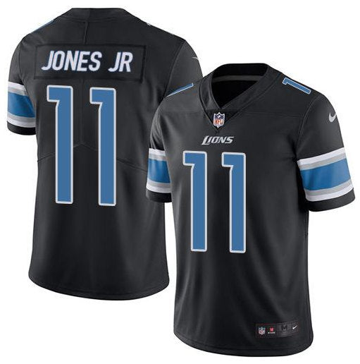 Custom Detroit Lions black Color Rush jersey