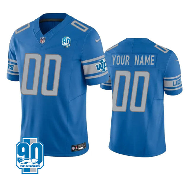 Detroit Lions Custom Blue 2023 FUSE 90th Anniversary Jersey