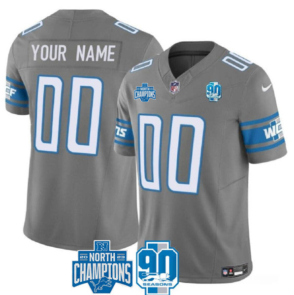 Custom Detroit Lions gray jersey