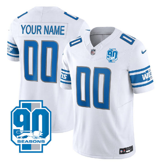 Detroit Lions Custom White 2023 FUSE 90th Anniversary Jersey