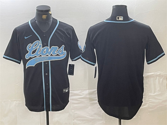 Custom Detroit Lions black jersey